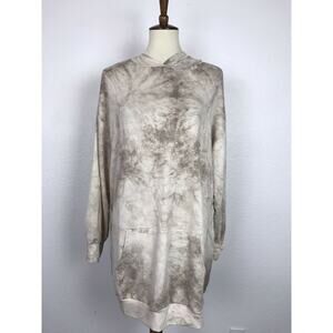 Fashion Nova Tie Dye Mini Sweatshirt Hoodie Dress